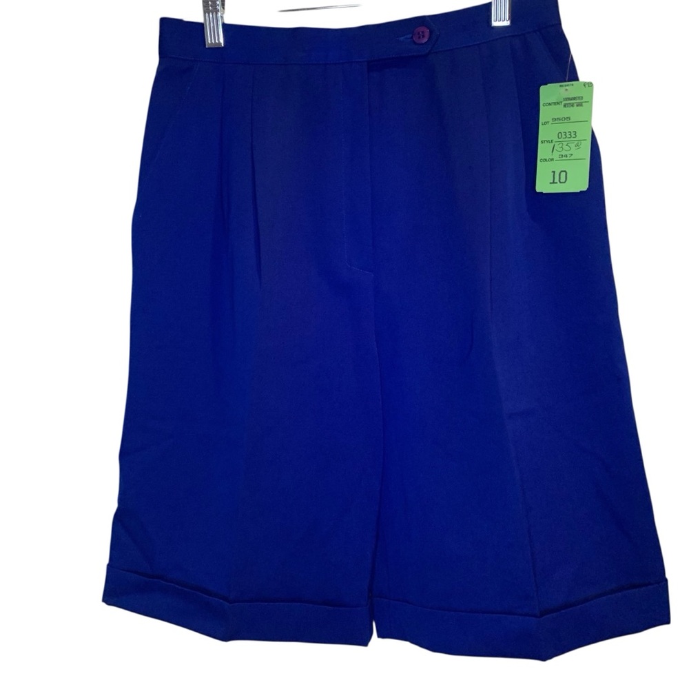 Vintage Blue Bermuda Shorts Relaxed Fit 100% Wool